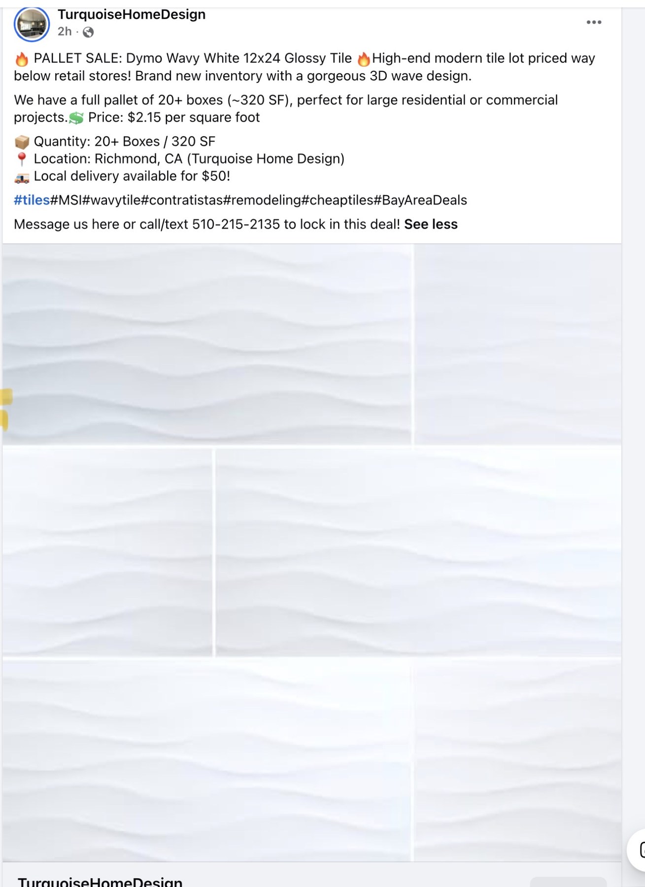 Dymo Wavy White glossy clearance tile