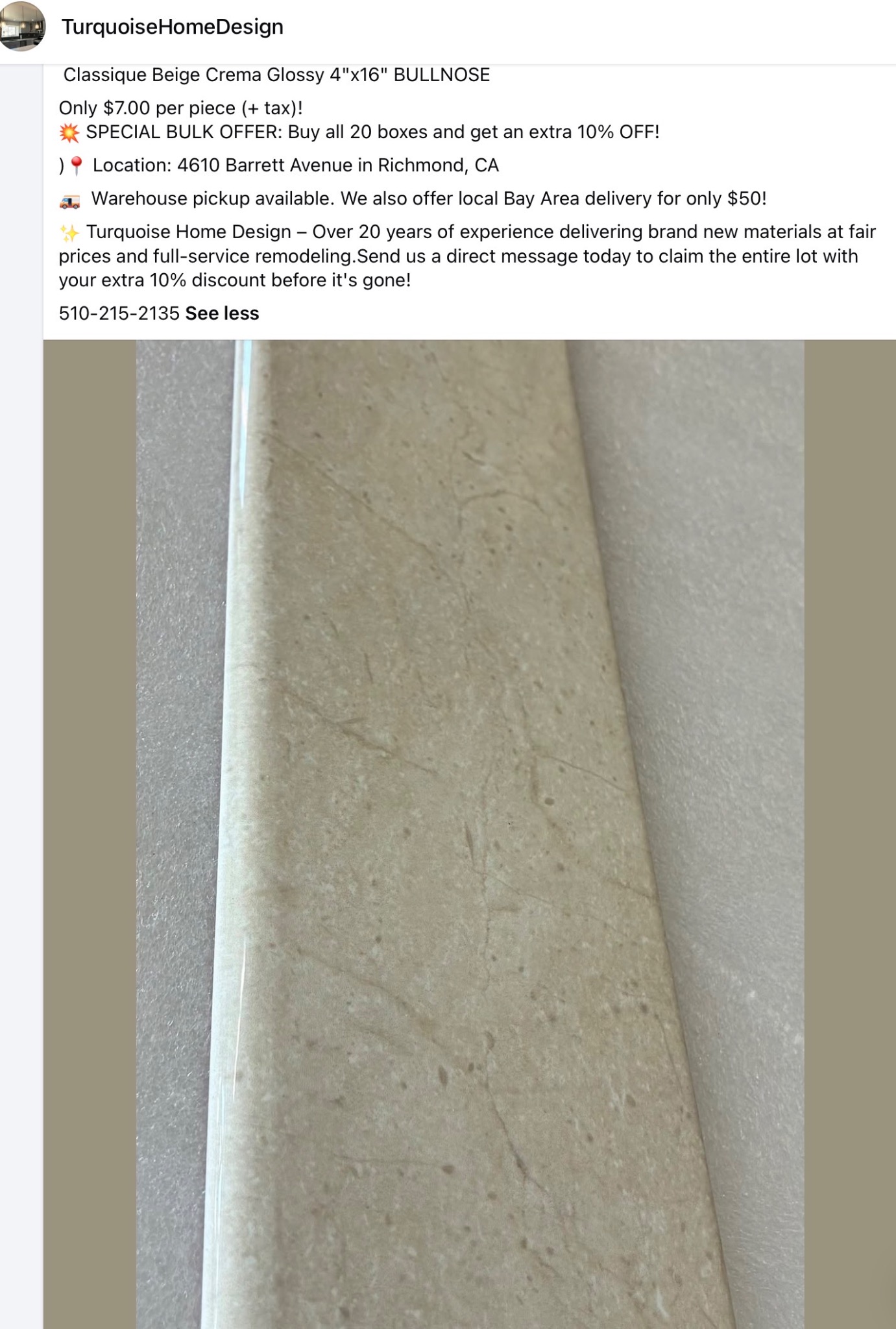 Clearance tile selection 2