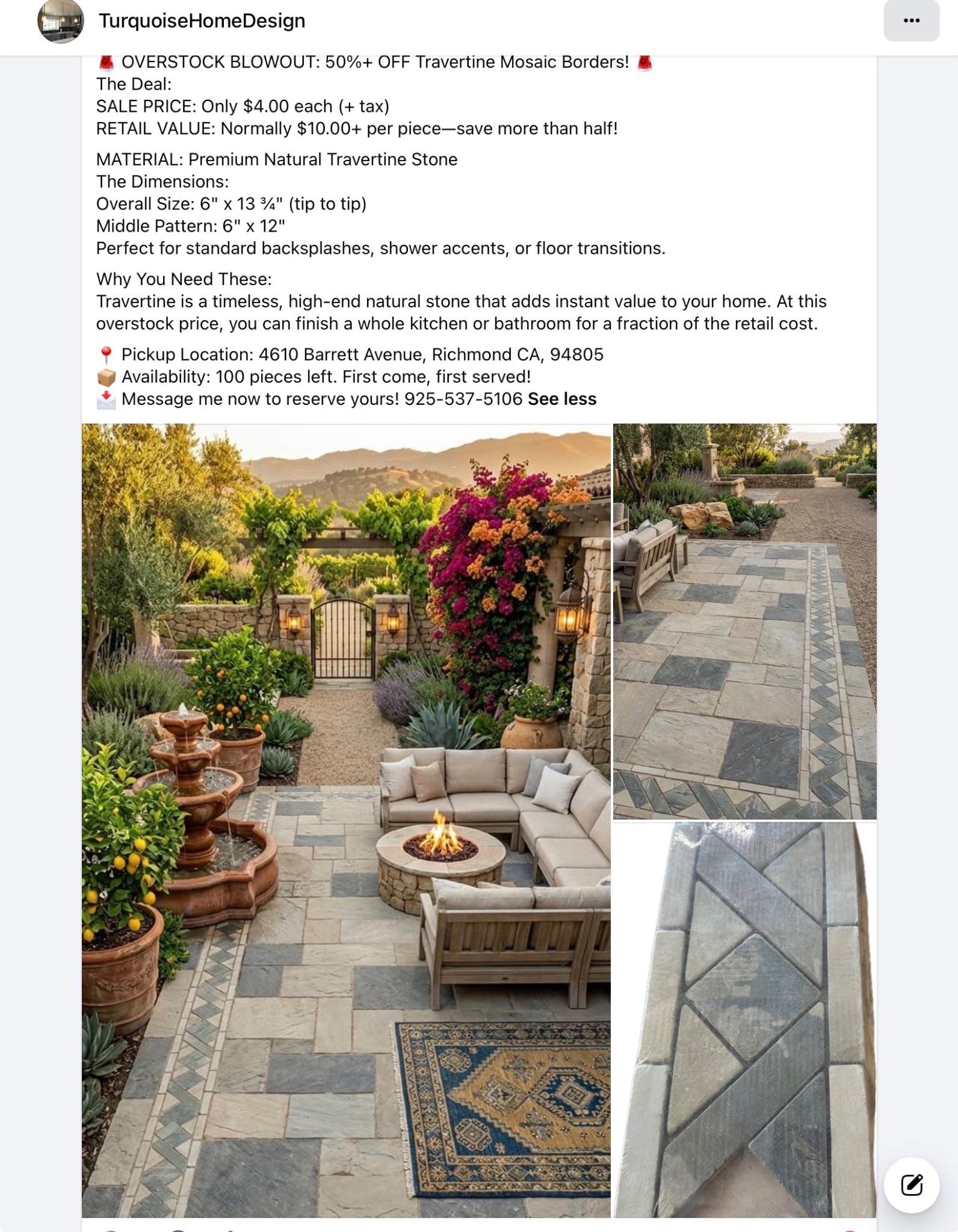 Clearance tile selection 34
